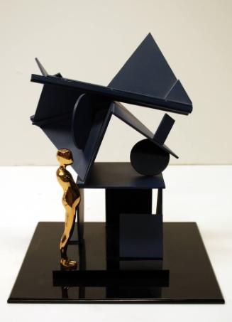 Falling Man with Abstract Sculpture