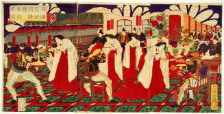 View of the Generals Who Pacified Western Japan (in the Satsuma Rebellion) Receiving the Gift of the Emperor's Cups