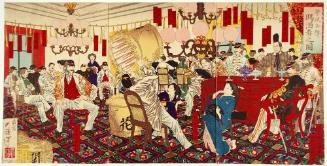 The Prefect of Police and His Men Take Food and Drink with Officers of the Military Forces During the Satsuma Rebellion