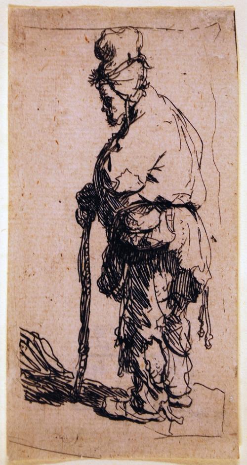 Beggar Leaning on a Stick, Facing Left