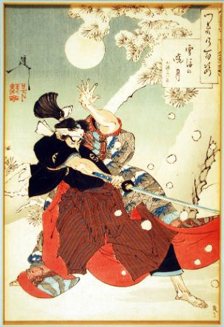 Dawn Moon and Tumbling Snow (Seppu no gyogetsu) - Kobayashi Heihachirō, from the series One Hundred Aspects of the Moon (Tsuki hyakushi)