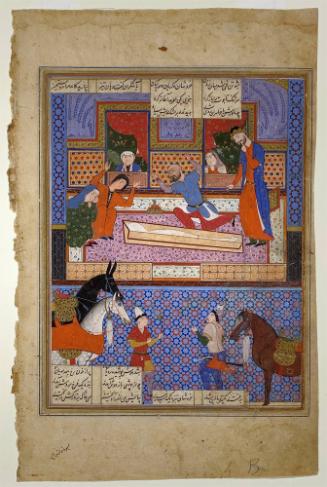 King Gushtasp Mourning his Son Isfandiyar, from the Shahnama