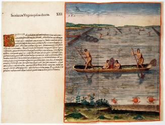 The Manner of Fishing in Virginia, plate 13, from Thomas Harriot’s A Brief and True Report of the New Found Land of Virginia, Latin edition