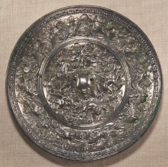Mirror with Lion and Grapevine Pattern