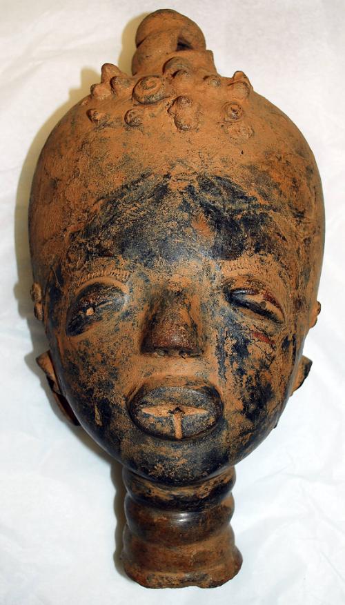 Portrait Head (probably from Funerary Vessel or Figure)