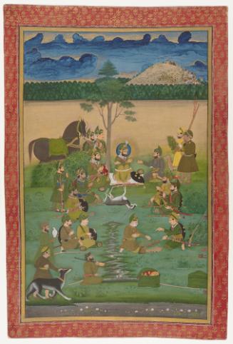 Maharana Bhim Singh at a Hunting Picnic