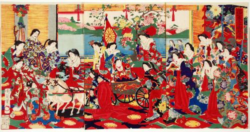 Flowering in the East: The Crown Prince at Play (Hana no azuma ōji on-asobi no zu)