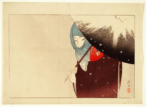 Snowy Day. 
Frontispiece (kuchi-e)