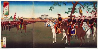 Review of Troops by His Imperial Majesty (Kanpeishiki miyuki zu)