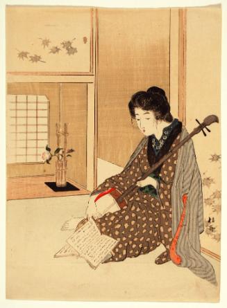Woman Playing the Samisen
Frontispiece (kuchi-e)