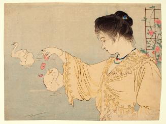 Beauty with Swans
Frontispiece (kuchi-e)
From Bungei Kurabu May 1, 1906
