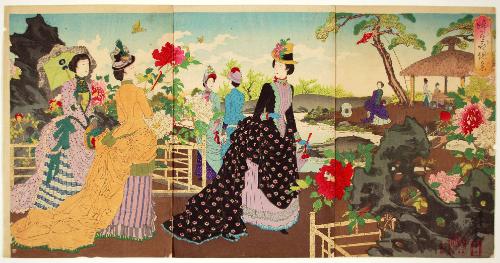 Wives of the Meiji Court in the Peony Garden
婦有喜倶菜 ふうきぐさ.