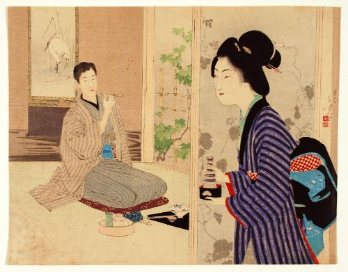 Beauty Serving Sake
Frontispiece (kuchi-e)