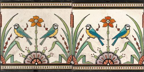 Tiles with Bird and Flower Design