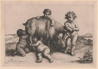 Four Boys, a Young Satyr and a Goat