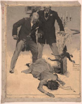 Woman Face Down on Floor; Illustration