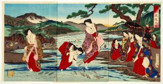 Emperor and Empress Watch as Court Ladies Catch Sweet Fish