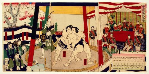 A Year of Abundance and Prosperity in the Reign (Hōsai miyo no sakae): Sumō Matches Held in the Presence of the Emperor