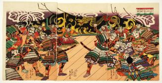 Nakagawa Mitsuhide and Takayama Ukon Arguing About the Vanguard at the Battle of Yamasaki
