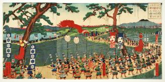 Illustration of the Large Army of Ashikaga Conquering Chihaya Castle
