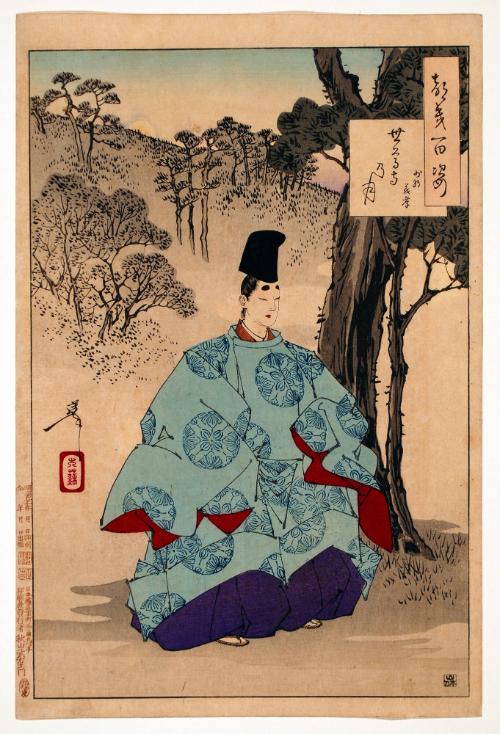 Seson Temple moon - Captain Yoshitaka, from the series One Hundred Aspects of the Moon (Tsuki hyakushi)