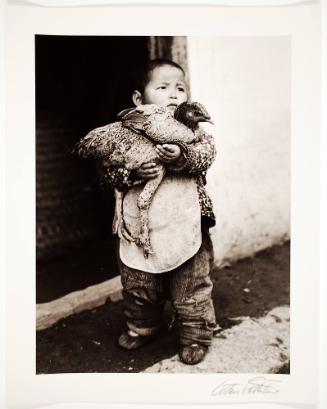 Boy with chicken, Hungjao, China, no. 20 from Arthur Rothstein