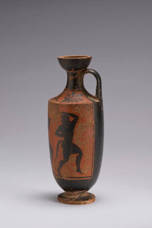 Lekythos with Dionysos and Dancing Satyrs