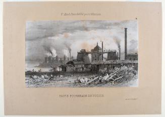 Blast Furnaces in Pouzin, from Album du chemin de Fer de Lyon à la Mediterranée. Cinquieme Collection