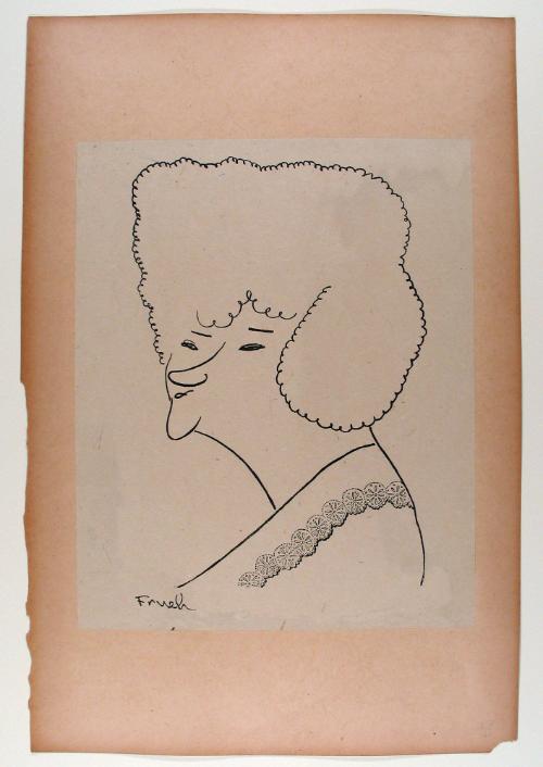 Mrs. Fiske, from Stage Folk: a Book of Caricatures [call#: Nc1429/.f7/l5]