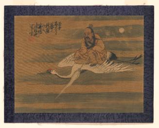 Immortal Man Riding a White Crane