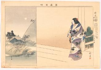 Scene from the play Hotoke no hara, from the series Pictures of Noh Plays