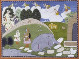 Arjuna Encounters Siva, Illustration to the Mahabharata