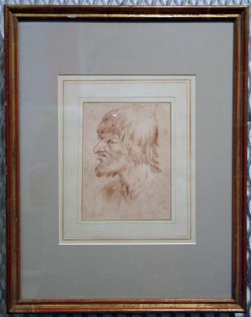 Head of a Grotesque Man in Profile Facing Left