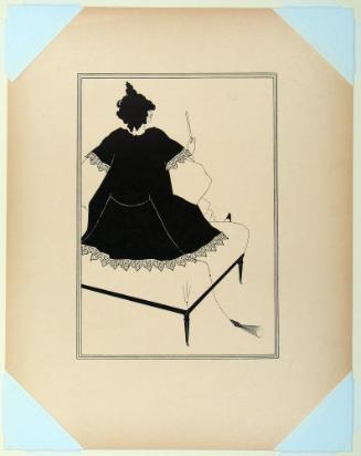 Salome on Settle, from Aubrey Beardsley's Illustrations to Salome [call#: Nc1115/.b32/19- -]