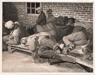 Tobacco Workers Taking a Nap in Auction House Before Sale, Durham, North Carolina