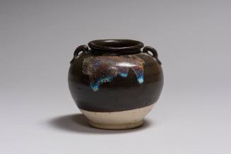 Blue-Splashed Black-Glazed Stoneware Jar