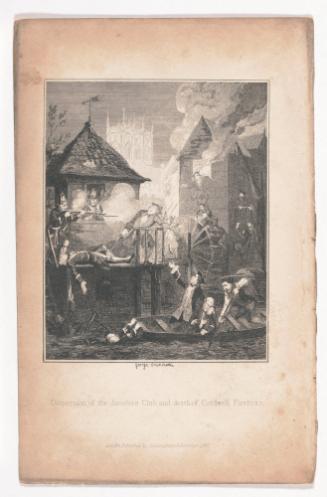 Dispersion of the Jacobite Club and the Death of Cordwell Firebras, illustration for The Miser’s Daughter by William Harrison Ainsworth