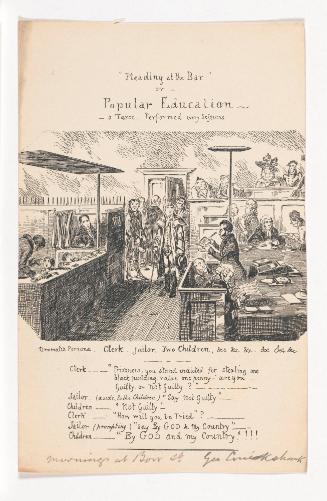 “Pleading at the Bar,” or, Popular Education, vignette fragment from Plate 5 of Scraps and Sketches, Part I