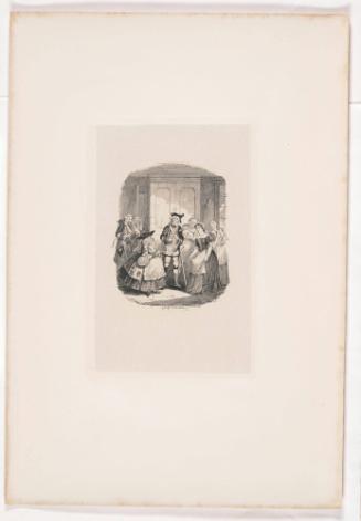 Sergeant Scales Introducing his Dutch Wife to his Friends, illustration for Saint James’s, or, the Court of Queen Anne by William Harrison Ainsworth