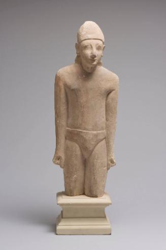 Statuette of a Male Votary with Conical Helmet and "Cypriot Shorts"