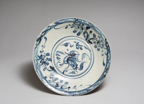 Large Plate with Flying Bird Design