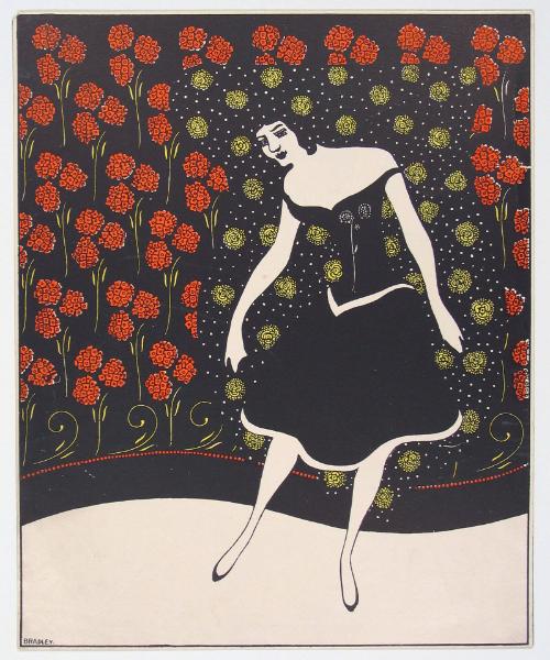 Dancer before a Curtain, advertisement for Ault & Wiborg Co. printing inks